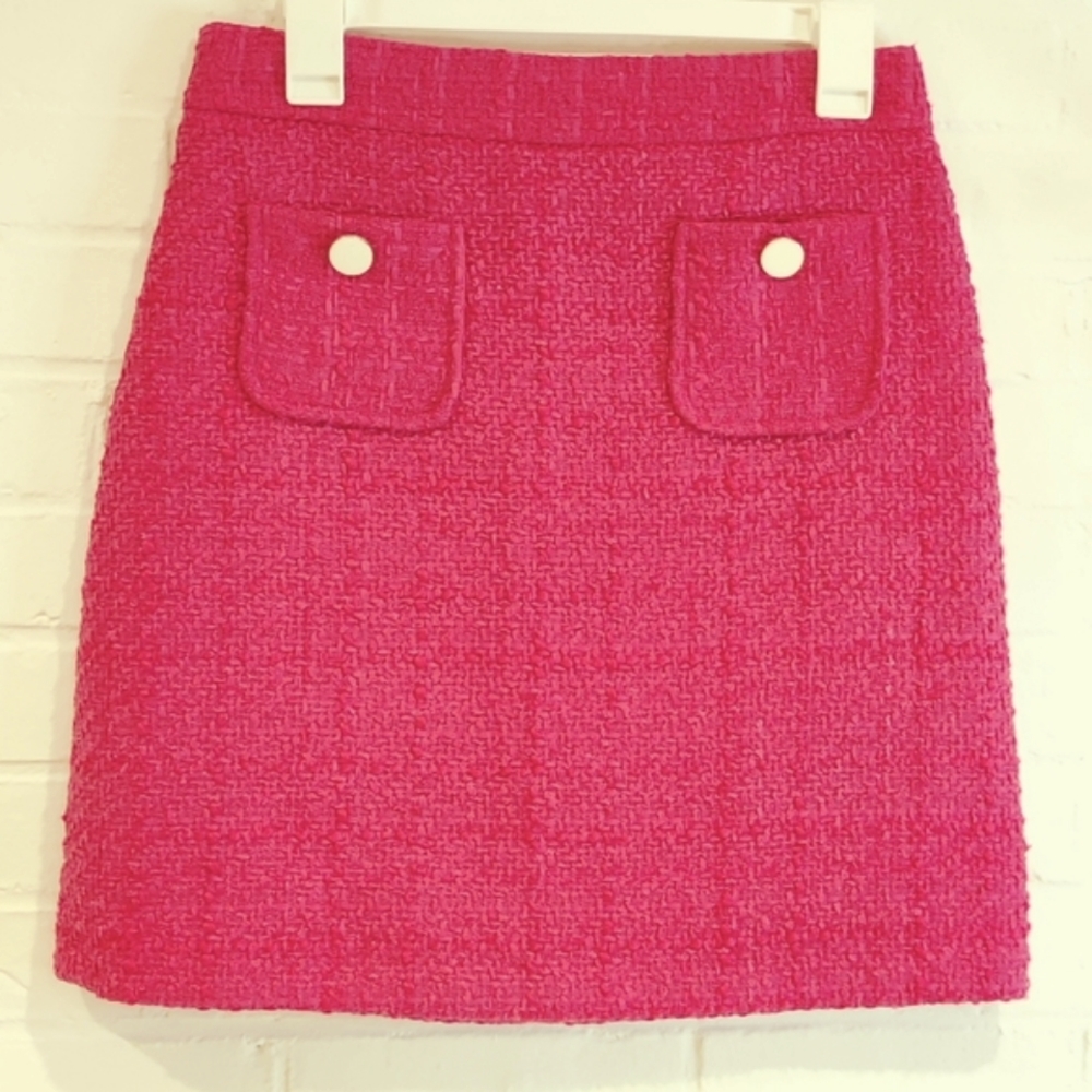 NWOT Maison d'Amélie Paris Textured Fuchsia Skirt - Picture 3 of 6